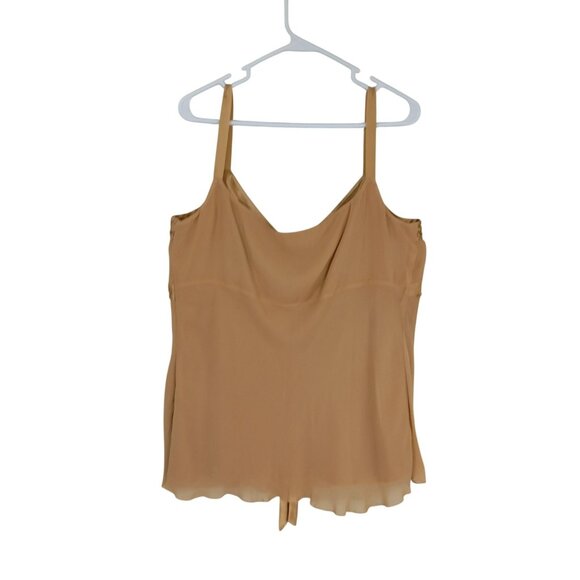 Spenser Jeremy 100% Silk Camisole  XL Gold Sleeveless Top Sequins & Side Zipper - Picture 5 of 9